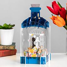 Bride and Groom 3D Wedding Keepsake Art Bottle