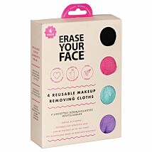 Erase Your Face Pack of Four Reusable Makeup Removing Cloths