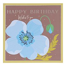 Blue Poppy Birthday Card