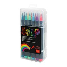 Set Of 12 Bright Colours Brush Markers