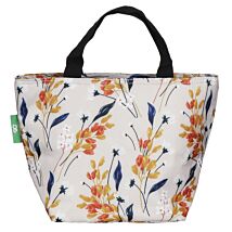 Beige Flowers Recycled Insulated Lunch Bag