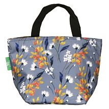 Grey Flowers Recycled Insulated Lunch Bag