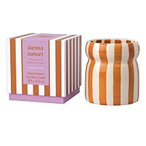 Cabana 184g ‘Sienna Sunset’ Rust Striped Ceramic Candle