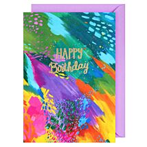 Canvas Creations Abstract Paint Birthday Card