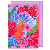 Canvas Creations Flowers Red Birthday Card