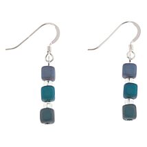 Blues Satin Cubes Earrings 