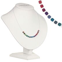 Rainbow Satin Cubes Links Necklace