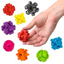 Assorted Colour Block Mini Wooden Puzzle