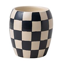 Checkmate 311g ‘Black Fig & Olive’ Black Chequered Porcelain Candle
