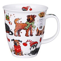 Festive Dogs Nevis Shape Mug