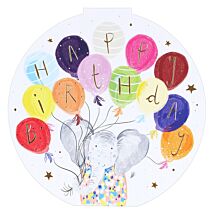Elephant with Balloons Birthday Card