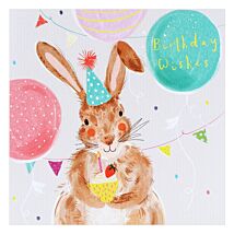 Bunny with Cupcake Birthday Card