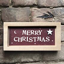 ‘Merry Christmas’ Long Natural Box Frame