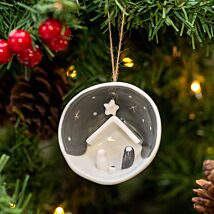 ‘Jesus, Mary and Joseph’ Half Porcelain Bauble