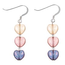 Pink & Purple Lustre Hearts Earrings