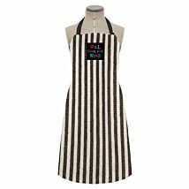 Will Cook For Wine Wide Striped Apron