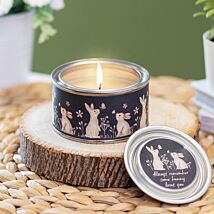 Meadow Friends Rabbits Tin Candle