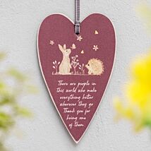 Meadow Friends Rabbit & Hedgehog Heart Tag