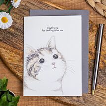 'Thank You For Looking After Me' Cat Card