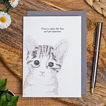 'Time To Open The Fizz' Cat Card