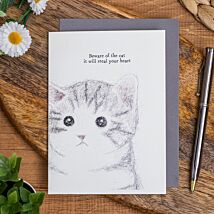 'Beware Of The Cat' Card