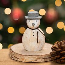 Christmas Wooden Round Snowman