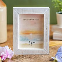 Happiness Is A Day At The Beach Seascape Wooden Sign