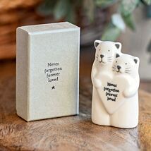 ‘Never Forgotten Forever Loved’ Porcelain Cat Couple