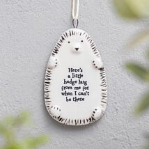 ‘Little Hedge Hug From Me’ Hanging Hedgehog Decoration