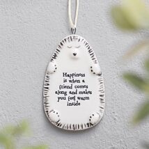 ‘Friend Comes Along’ Hanging Hedgehog Decoration