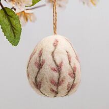 Floral Felt Pink Hanging Easter Egg