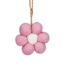 Small Pink Felt Flower Hanging Decoration