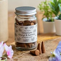 Geranium, Orange & Lavender Jar of Incense Cones