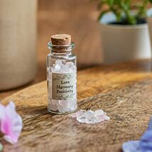 Love, Harmony & Positivity Bottle of Rose Quartz Crystals