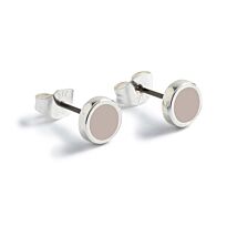 Putty Round Silver Stud Earrings