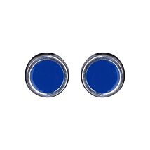 Sky Blue Round Silver Stud Earrings