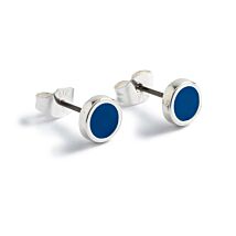Sky Blue Round Silver Stud Earrings