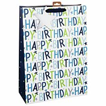 Happy Birthday Blue Extra-Large Gift Bag 