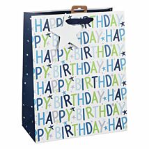 Happy Birthday Blue Large Gift Bag 
