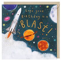Space Rocket Birthday Card