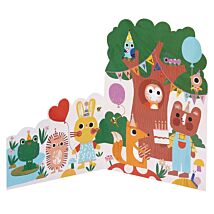 Woodland Animals Fold-Out Birthday Card