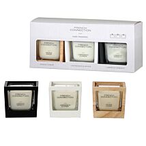 Wood Detail Trio of 50g Candles Gift Set