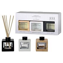 Wood Detail Trio Of Reed Diffuser 50ml Gift Set