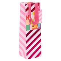 Paper Salad Fluorescent Fuchsia Bottle Gift Bag