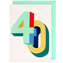 Good Vibes Block 40th Birthday Card