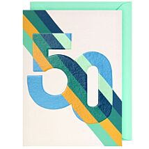 Good Vibes Stripes 50th Birthday Card