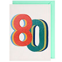 Good Vibes Block 80th Birthday Card