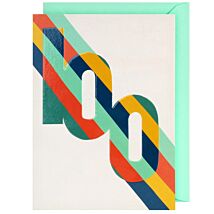 Good Vibes Stripes 100th Birthday Card