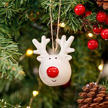 Ceramic Reindeer Head Christmas Decoration