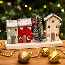 Trio of Wooden Houses Decoration
